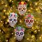Bucilla Felt Ornaments Applique Kit Set Of 4-Floral Sugar Skulls